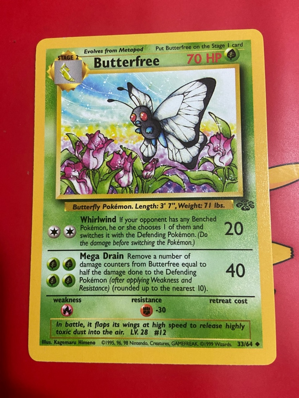 Butterfree Uncommon Jungle Pokemon Trading Card 33/64